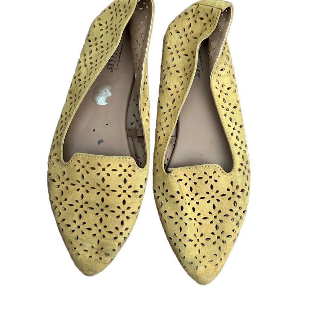 Seychelles Anthropologie yellow perforated cute flats